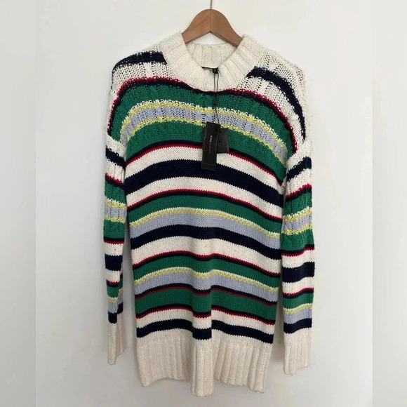 BCBG NWT Colorblock Knit Sweater Dress Oversized Fit XS - Picture 2 of 9